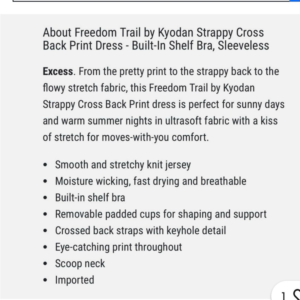Freedom Trail by Kyodan strappy cross back floral tropical print dress -Sz: XL - Picture 7 of 7